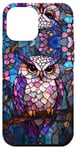 Coque pour iPhone 12 Pro Max Owl Stained Art Mosaic Stain Art Owl Lover Colorful Floral