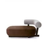 Moroso - Pipe Chaise Longue Left, Chrome,Leather Cat T. Maroon B0140 - Divaner & Sjeselonger - Sebastian Herkner - Brun