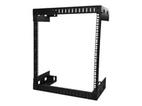 Startech.Com 12U 19" Wall Mount Network Rack - 12" Deep 2 Post Open Frame Server Room Rack For Data/Av/It/Computer Equipment/Patch Panel With Cage Nuts & Screws 200Lb Capacity, Black (Rk12wallo) - Rack - Veggmonterbar - Svart - 12U - 12"