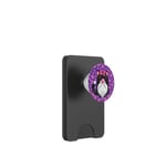 Black Cat Graphic For Women Pink Paw Pattern Kitten Purple PopSockets PopWallet pour MagSafe