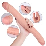 Double Ended Dildo 18 Inch Realistic Feel Ender Anal Gay Lesbian Couple Sex Toys