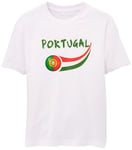 Supportershop Garçon Portugal Coup Du Monde T-Shirt Supporter, Blanc, 6-7 Ans EU