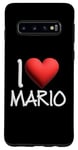 Coque pour Galaxy S10 I Love Mario Nom personnalisé Homme Guy BFF Friend Cœur