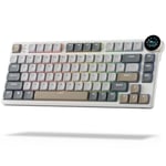 RK ROYAL KLUDGE N80 Clavier mécanique avec écran intelligent et bouton, Top Mount 75 % Clavier mécanique sans fil BT/2.4G/USB-C, compatible avec échange à chaud, prise en charge logicielle, 80 touches