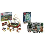 LEGO Harry Potter Quidditch Trunk, Play 3 Different Quidditch Games & 76410 Harry Potter Slytherin House Banner Set, Hogwarts Castle Common Room Toy or Wall Display