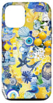 Coque pour iPhone 12/12 Pro Blue Preppy Collage Evil Eye Shells & Coastal Lemon