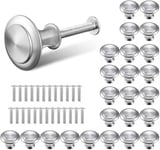 Argent Tiroir de Porte Poignée,Boutons de Porte Rond Boutons,Poignées de tiroir Rondes Argentées,30mm Bouton de Meubles s'appliquent à Poignées de Meuble pour Placard Armoire Cuisine (25 Pièces)