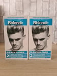 2 x Jerome Russell Bleach Blonde 2 Light to Dark Brown Hair - Lifts 8 - 9 shades