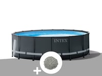 Kit piscine tubulaire Intex Ultra XTR Frame ronde 4,88 x 1,22 m + 20 kg de zéolite