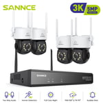 SANNCE 5MP Wireless Color CCTV Camera System Two-Way Audio 3K 10CH Wifi IP NVR