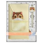 Nimmy Set 2in1 Notebook + Pen Big Eyed Pet 2.0 Cat - Khaki