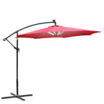 3Metre LED Patio Banana Umbrella Cantilever Parasol with Crank