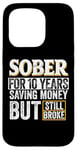 iPhone 15 Pro Funny Sobriety 10 Years Anniversary, Funny Sober Recovery Case