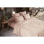 L'effet Papillon - Pack gaze de coton parure de couette 260X240 cm + drap housse 160X200 + 2 taies 60x60 Rose