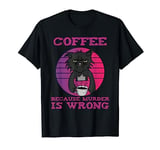 Coffee Because Murder is Wrong - Funny Black Vintage Cat T-Shirt