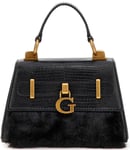 Guess Hwwk8973780 Bergen Micro Mini Crossbody Flap Bag In Black Womens Bags