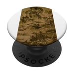 Peinture d'art chinois sur vêtements avec personnages arrière PopSockets PopGrip Adhésif