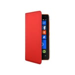 ETUI FOLIO A RABAT NOKIA LUMIA 435 ROUGE ECO-CUIR (PU)