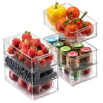 Greenco Refrigerator Organizer Bins, Stackable Fridge Organizer