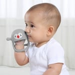 BITELEKE PINGVIN GREY, Smily Mia Penguin Buddy Never Drop Silicone Baby Teething Toy