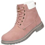 Mishansha Femme Bottes Hiver Randonnée Chaussures Imperméable Bottes de Neige en Plein Air Chaudes Fourrure Bottine, Rose 40