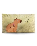 NICI Coussin en peluche Capybara Capy-Barbara 43 x 25cm - Coussin moelleux Capybara pour filles, garçons & bébés, Coussin rectangulaire en peluche - 61226