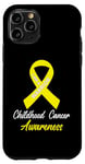 Coque pour iPhone 11 Pro Ruban jaune « I AM A Warrior Childhood Cancer Awareness »