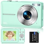 Digital Camera, FHD 1080P 44MP Digital Cameras Compact, 2.4"" LCD Rechargeable Digital Cameras, Vlogging Camera with 16X Digital Zoom for Kids, Adult, Teenagers, Girls, Boys（Green）