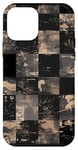 Coque pour iPhone 12 mini Noir Abstrait Checkered Bottomland Camo Pattern for Men and