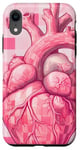 Coque pour iPhone XR Rose Pop Art Anatomique Coeur Carreaux