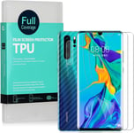 Protection D Écran Pour Huawei P30 Pro [Paquet De 2],Protecteur D'écran De Caméra,Protection Arrière Effet Fibre De Carbone,Compatible Avec Lecteur D'empreintes Digitales