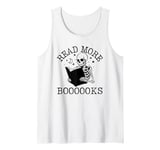 Skeleton Reading Halloween Book Lover Cute Bookworm Tank Top