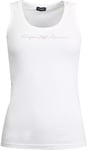 EMPORIO ARMANI Rose Gold Armani Chest Logo White Tank Sleeveless Size L BNWT