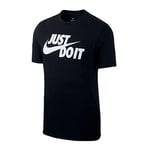 Nike M NSW Tee Just DO IT Swoosh Sweatshirt Homme, Noir (Black/White 011), FR : S (Taille Fabricant : S)