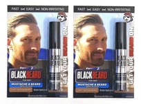 Blackbeard for Men Mens Colour Mascara Beard Moustache LIGHT/MEDIUM BROWN X2