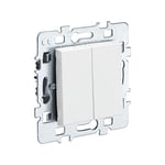 Interrupteur va et vient - Prises electriques Standard - Prise extra plate - Prise murale - Interrupteur va et vient sans Fil - Prise murale Casual Mecanisme Vv Double + Cache Blanc + Support Metal