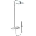 Ideal Standard Colonne de Douche Thermostatique Ceratherm S200 Tête Douche Rectangle 30 x 20 cm Douchette Stick 1 Jet Anticalcaire Etagère Tablette Rangement Economies d'Eau Idéal Douche Baignoire