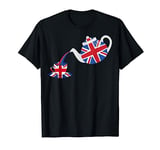 Union Jack Flag Of The United Kingdom With Teapot & Teacup T-Shirt