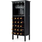 Casier à Vin en Bois avec 20 Compartiments pour Bouteilles, Casier à Bouteilles Polyvalent sur Pieds pour Cuisine, Salle à Manger, Salon, 24,5 x 42 x