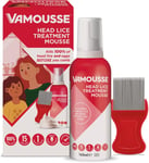 Vamousse Head Lice Treatment Mousse with Nit Comb Included, 160 Ml