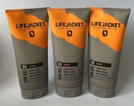 3 x Life Jacket Sun Protection Gel SPF30 Non Greasy Sunscreen Face+Body 200ml
