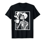 Halloween Skeleton Dead Inside Caffeinated Coffee Men Women T-Shirt