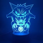 Wekity 3d nattlampa LED nattlampa spel Go Gengar figur atmosfär för barn sovrumsdekoration nattlampa presentlampa 3d fw