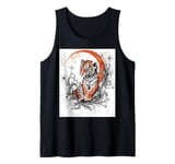 Art Nouveau Aesthetic Tiger Dandelions Moon Tank Top