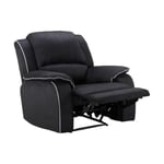 Vente-unique Fauteuil relax en microfibre HERNANI - Noir