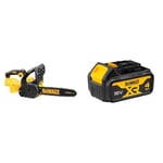 DEWALT - Tronçonneuse Élagueuse Brushless XR 18V - DCM565N-XJ & Batterie XR 18V 4 Ah Li-Ion - DCB182-XJ - Compatible Avec Tous Les Outils XR 18V Bricolage et Jardin DEWALT - Témoin de Charge Lumineux