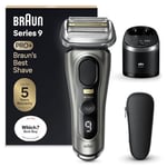 Braun Series 9 PRO+ Electric Shaver For Men, 5 Pro Shave Elements & Precision Long Hair ProTrimmer, SmartCare Center, Wet & Dry Electric Razor With 60min Runtime, Made In Germany, 9465cc, Graphite