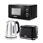 GEEPAS Illuminating Electric Kettle 2 Slice Bread Toaster & Microwave Combo Set