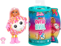 Barbie Small Dolls and Accessories, Cutie Reveal Chelsea Doll with Monkey Plush