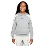 Nike FD3159-063 B NSW Amplify PO Hoodie Sweatshirt Boy's DK Grey Heather/Light Bone/Black/BL Taille M